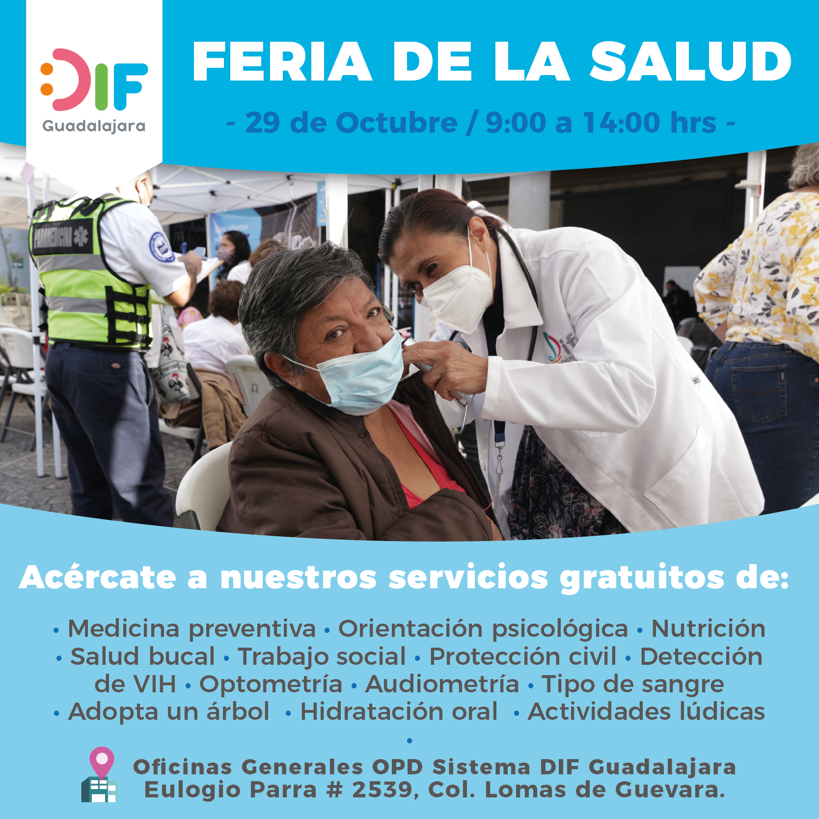 Invita DIF Guadalajara a Feria de la Salud 2021.